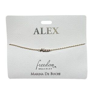 Marina De Buchi Personalized Luxe Name Alex Freedom Bracelet Jewelry NWT Present